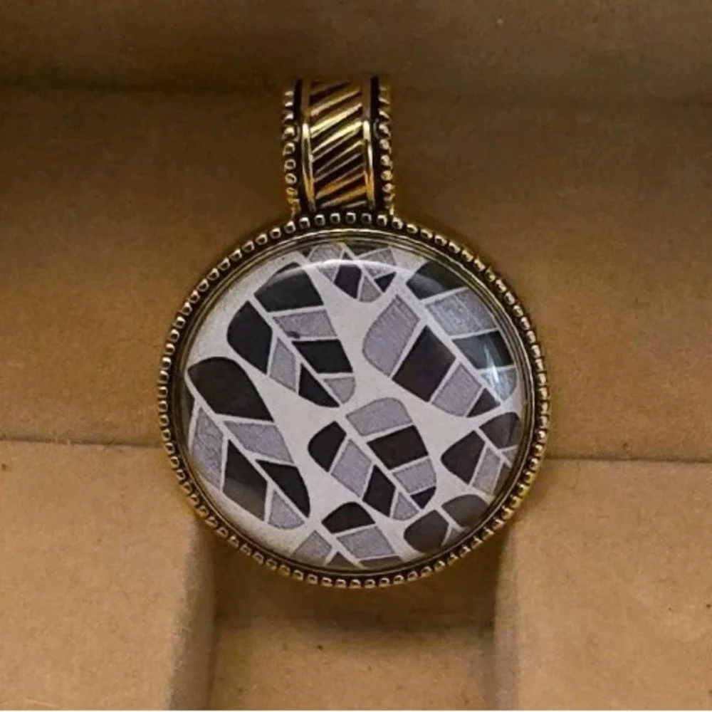Magnabilities Interchangeable Pendant 1.25 In Round Gold Tone W/6 Inserts